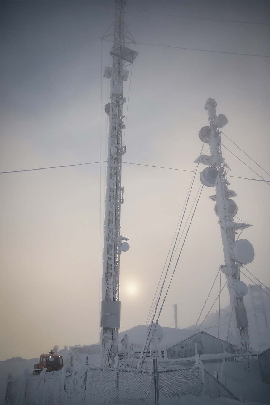 Cell towers in the winter