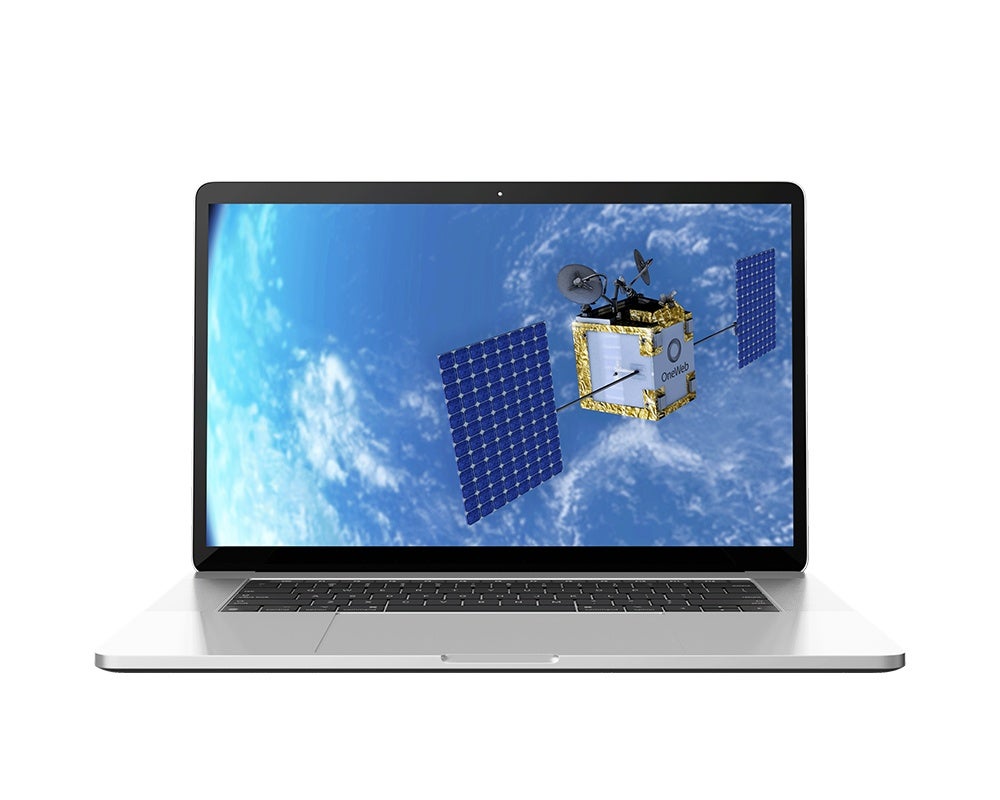 PC with a satellite image