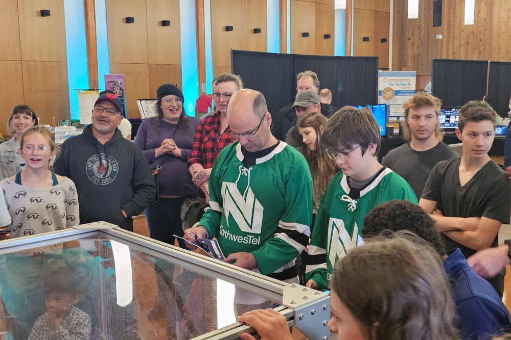 Nathan and Thomas piloting "Rocky Botboa"