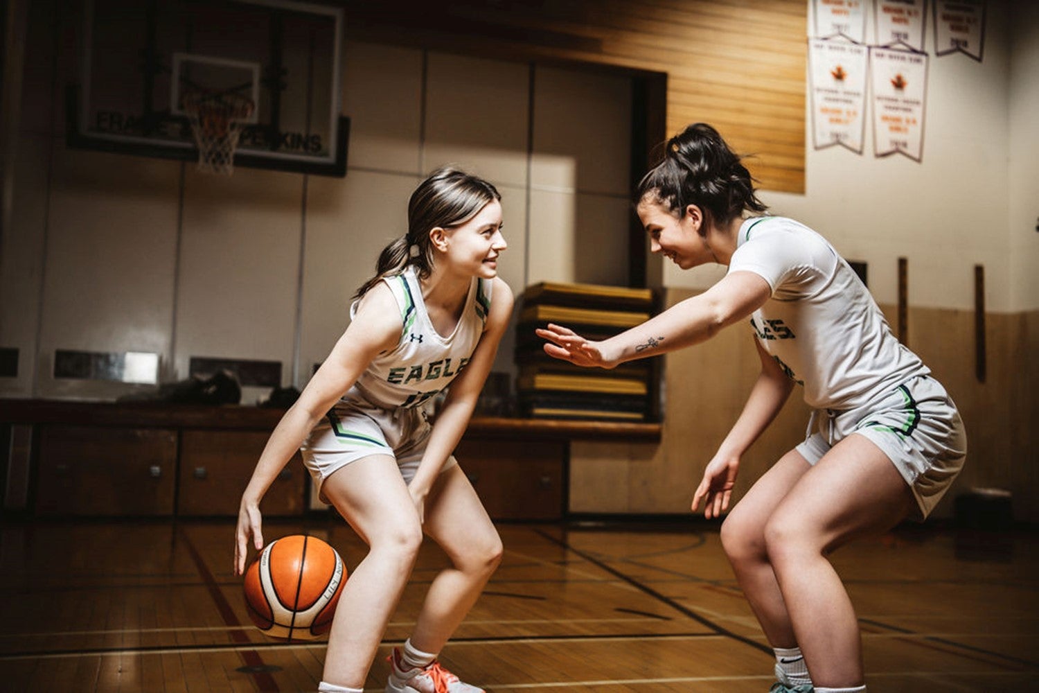 Lilly and Grace square off on the court