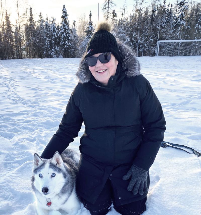 Sharon with her dog