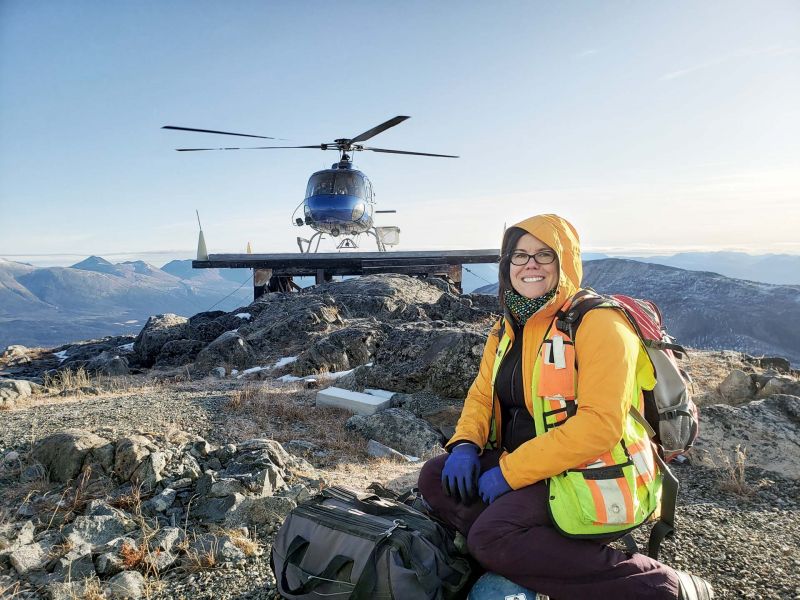 Valerie working in Northern BC