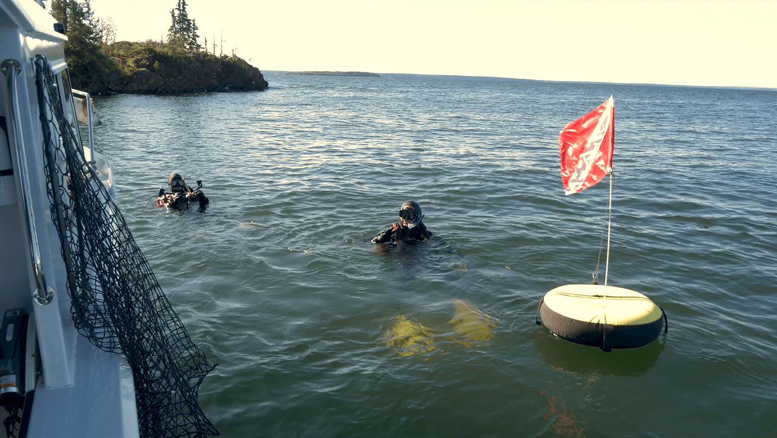 Divers just about to dive