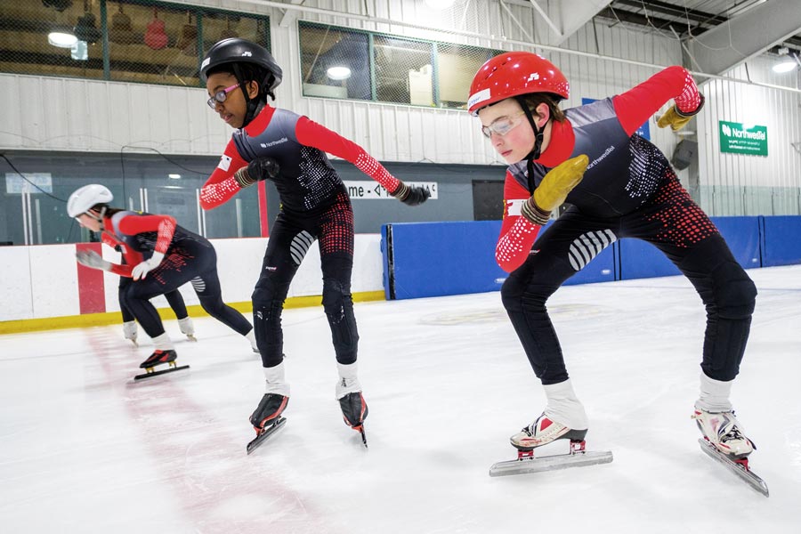 skaters at the starting line