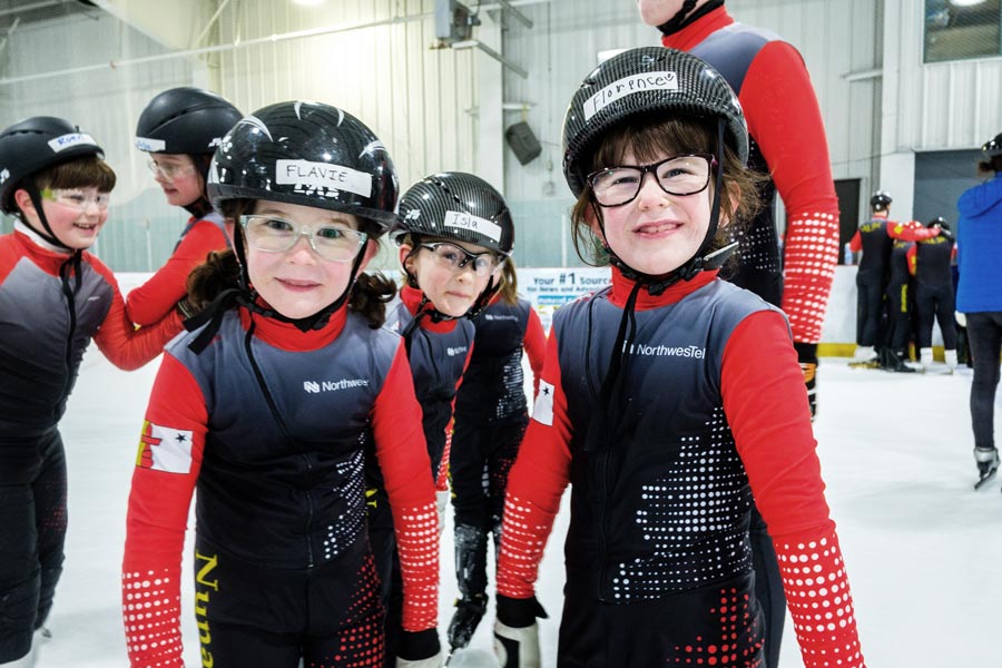 skaters smiling together 