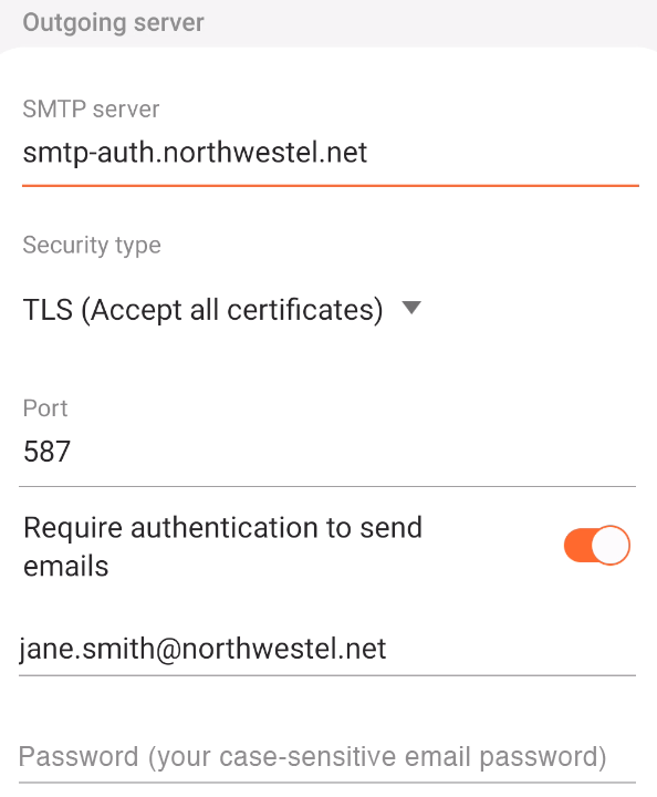 Android Mail Settings