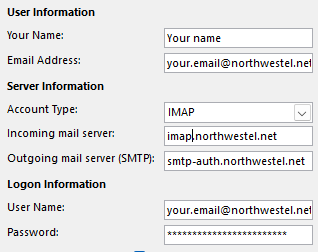 IMAP Settings Windows 10/11