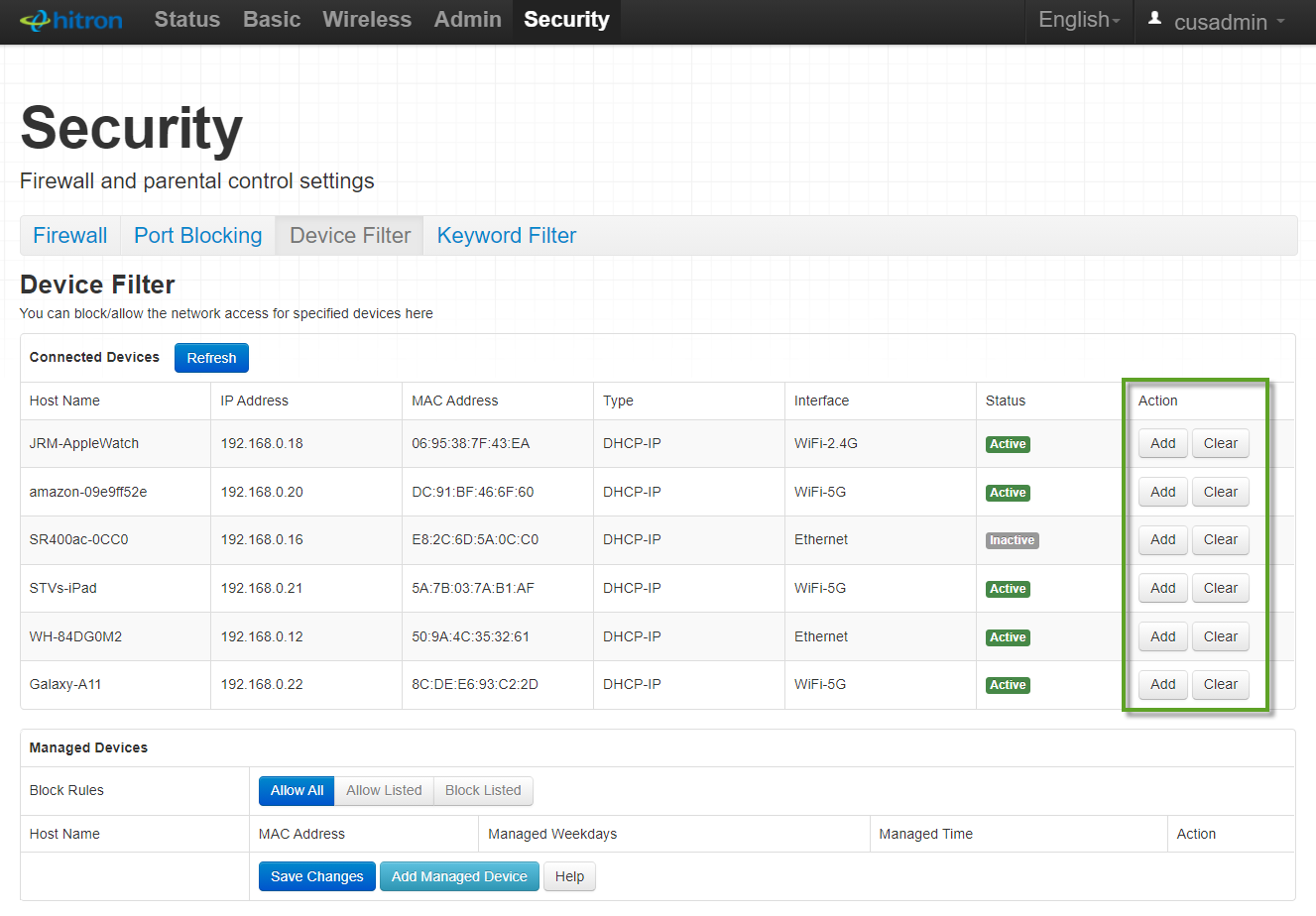 Block Device Settings