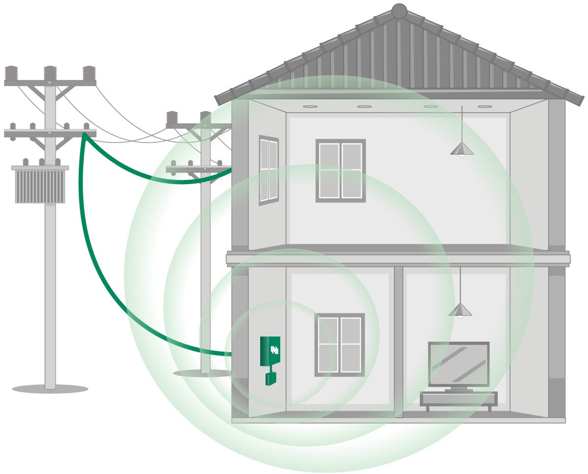 illustration of a home with newly installed Northwestel internet