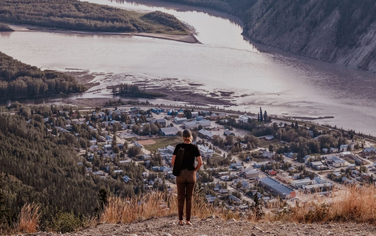 Danielle at the Dome lookout in Dawson City, YT