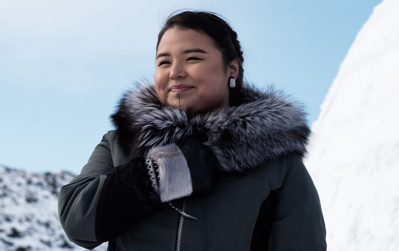 Tooma Laisa, Embrace Life Council Program Coordinator outside in Nunavut