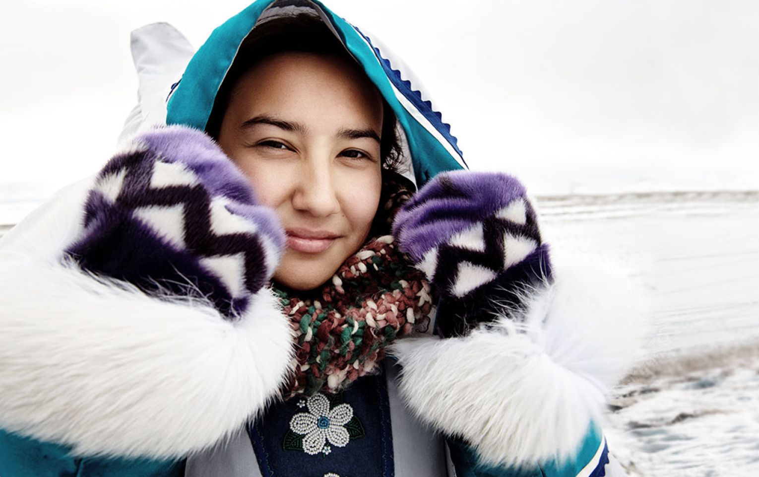 Women in Nunavut with hand-made amauti