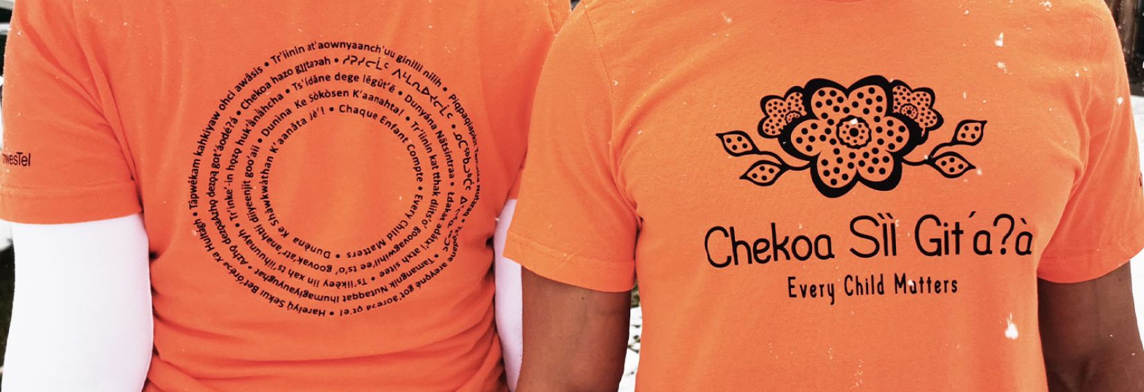 Northern made Orange Shirt by Sarah Erasmus Northern made Orange t-shirts by Sarah Erasmus front and back of shirt