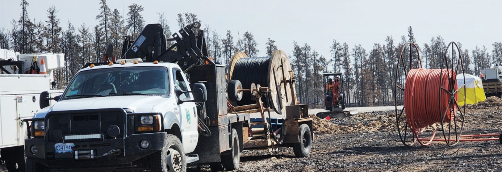 truck on telecommunication worksite in the NWT